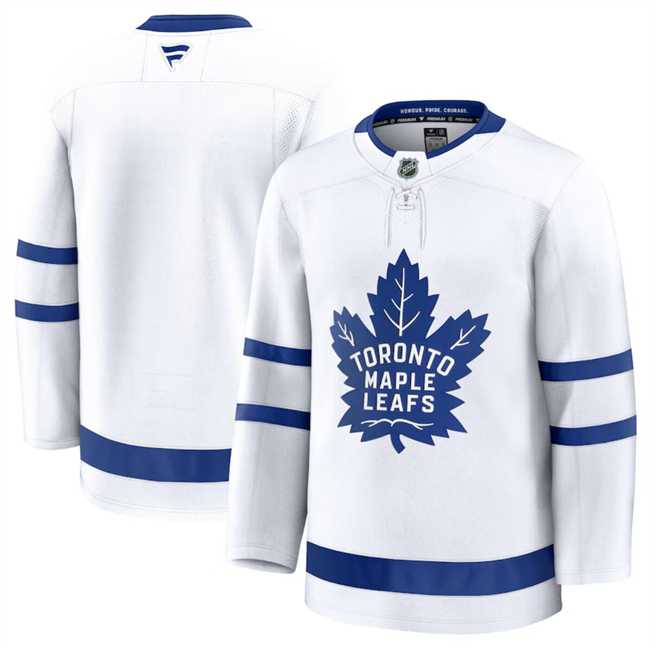 Mens Toronto Maple Leafs Custom White 2024-25 Away Stitched Hockey Jersey